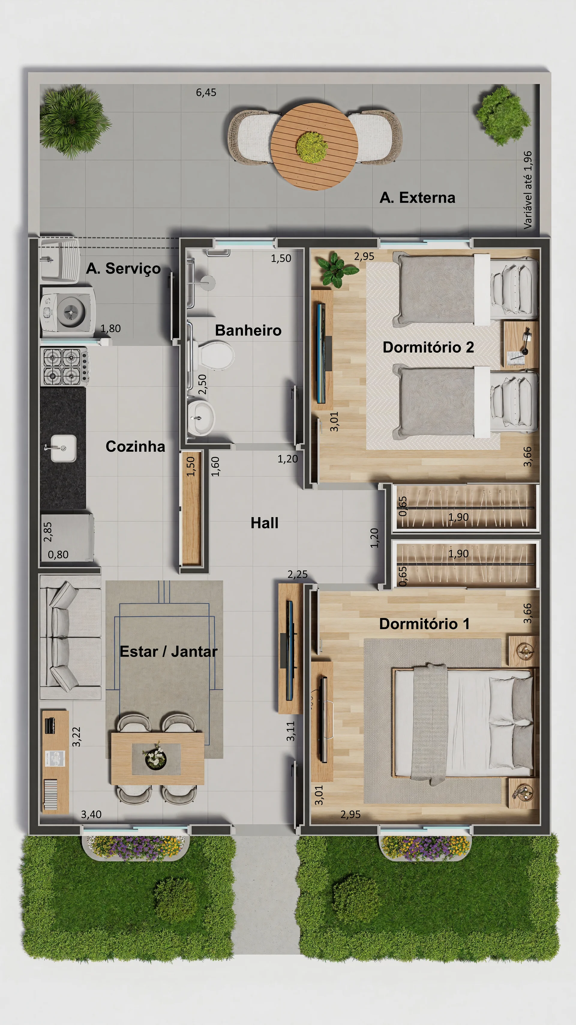 Planta Casa Térrea PNE